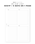 PR290 - 4DO1P / 4 days on one page - Printable Insert