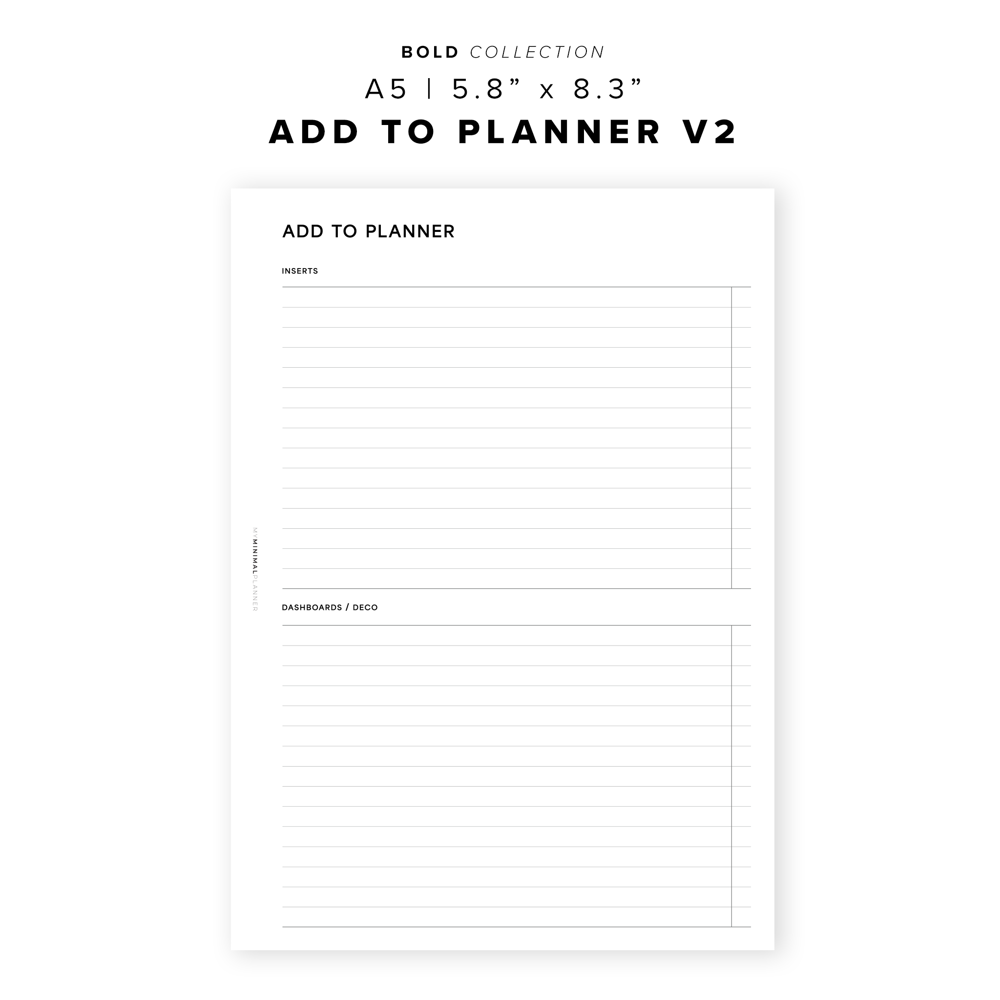 PR285 - Add to Planner V2 - Printable Insert