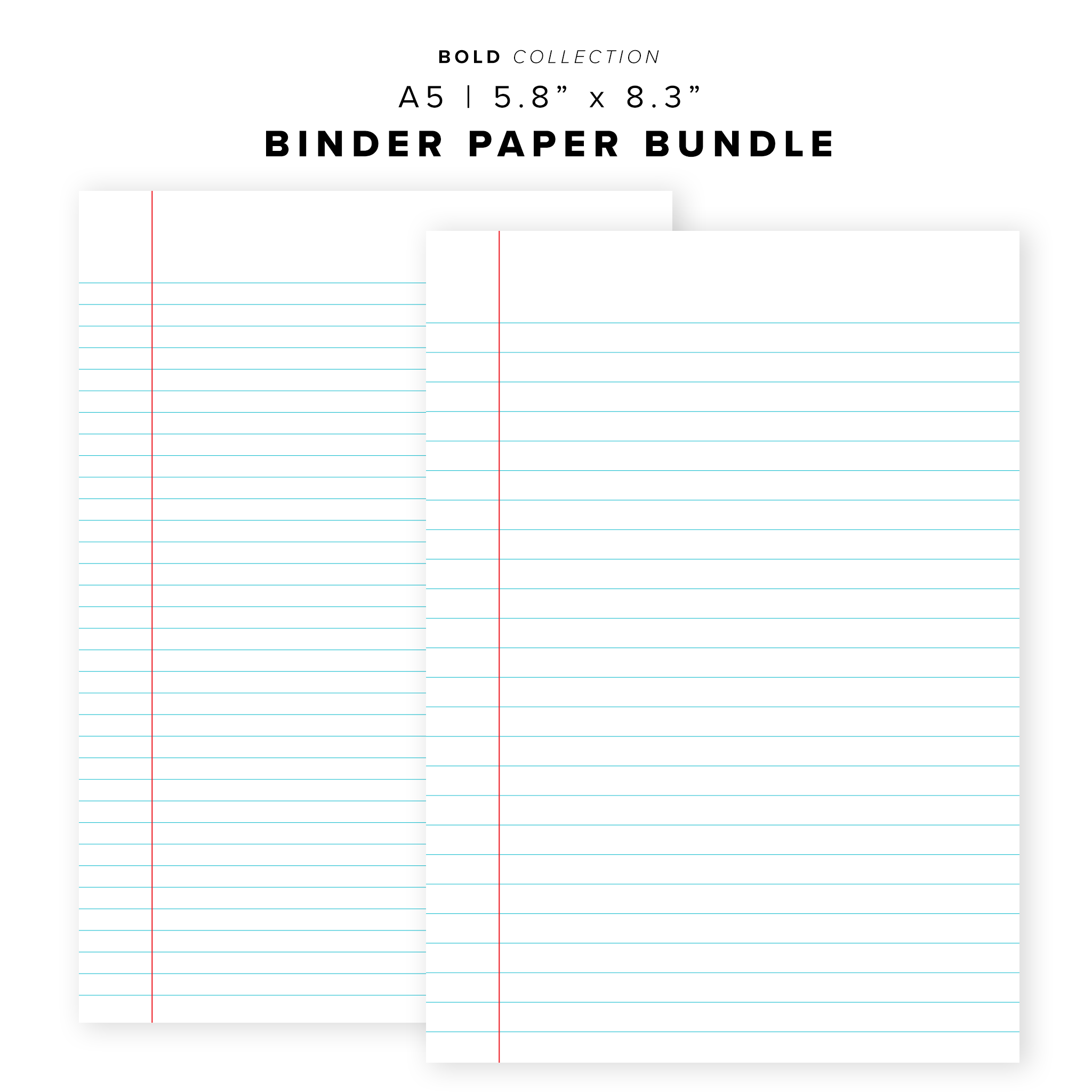 PR304 - Binder Paper Bundle - Printable Insert – My Minimal Planner