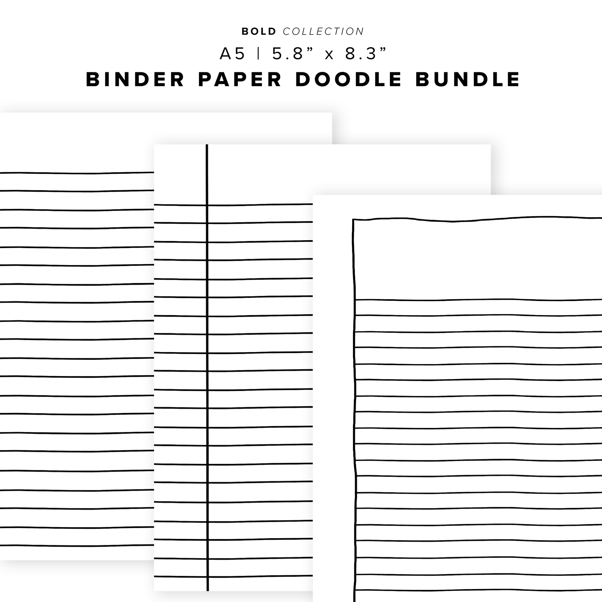 PR318 - Binder Paper Doodle Bundle - Printable Insert – My Minimal Planner