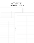 PR315 - Blank List 2 - Printable Insert