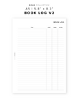 PR294 - Book Log V2 - Printable Insert