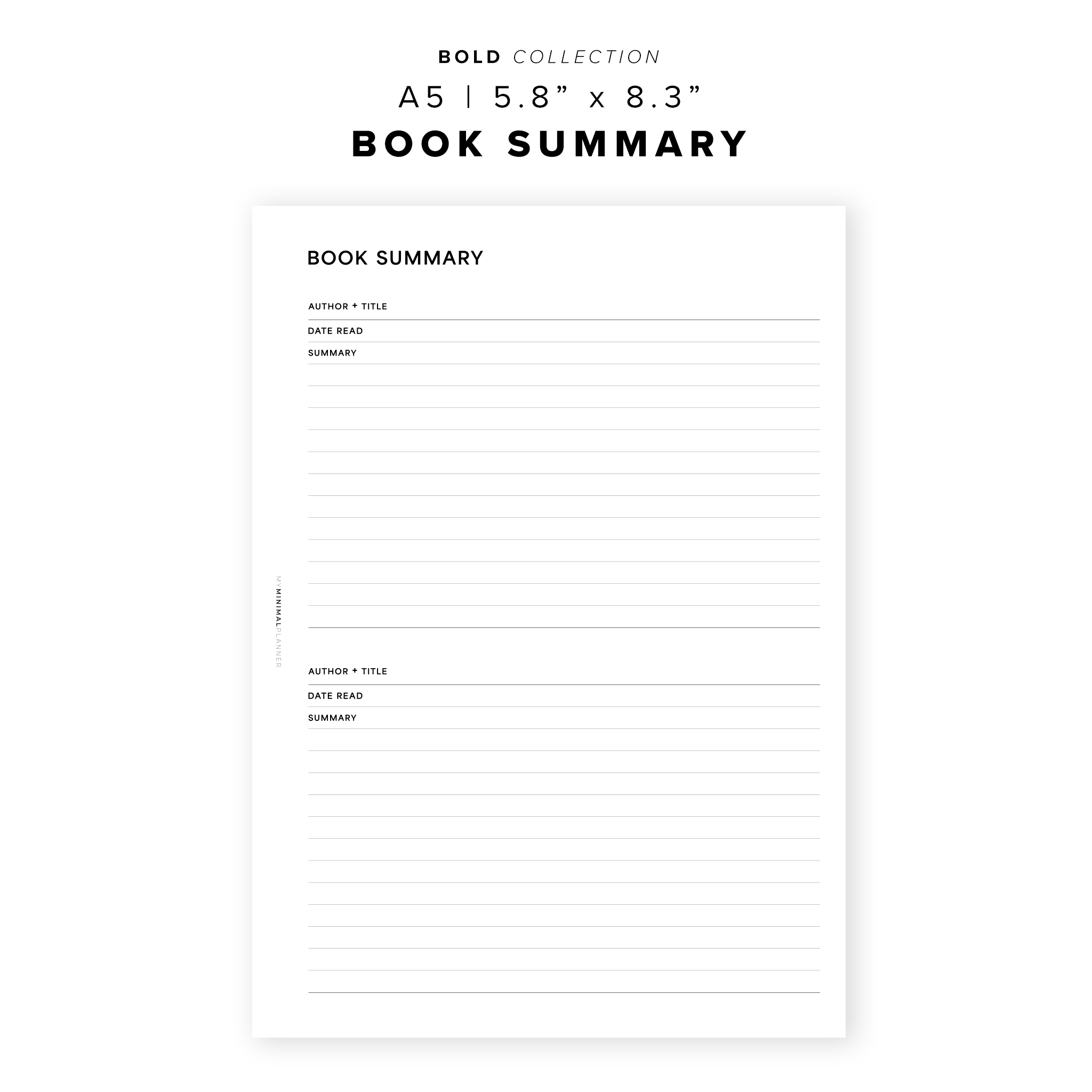 PR302 - Book Summary - Printable Insert