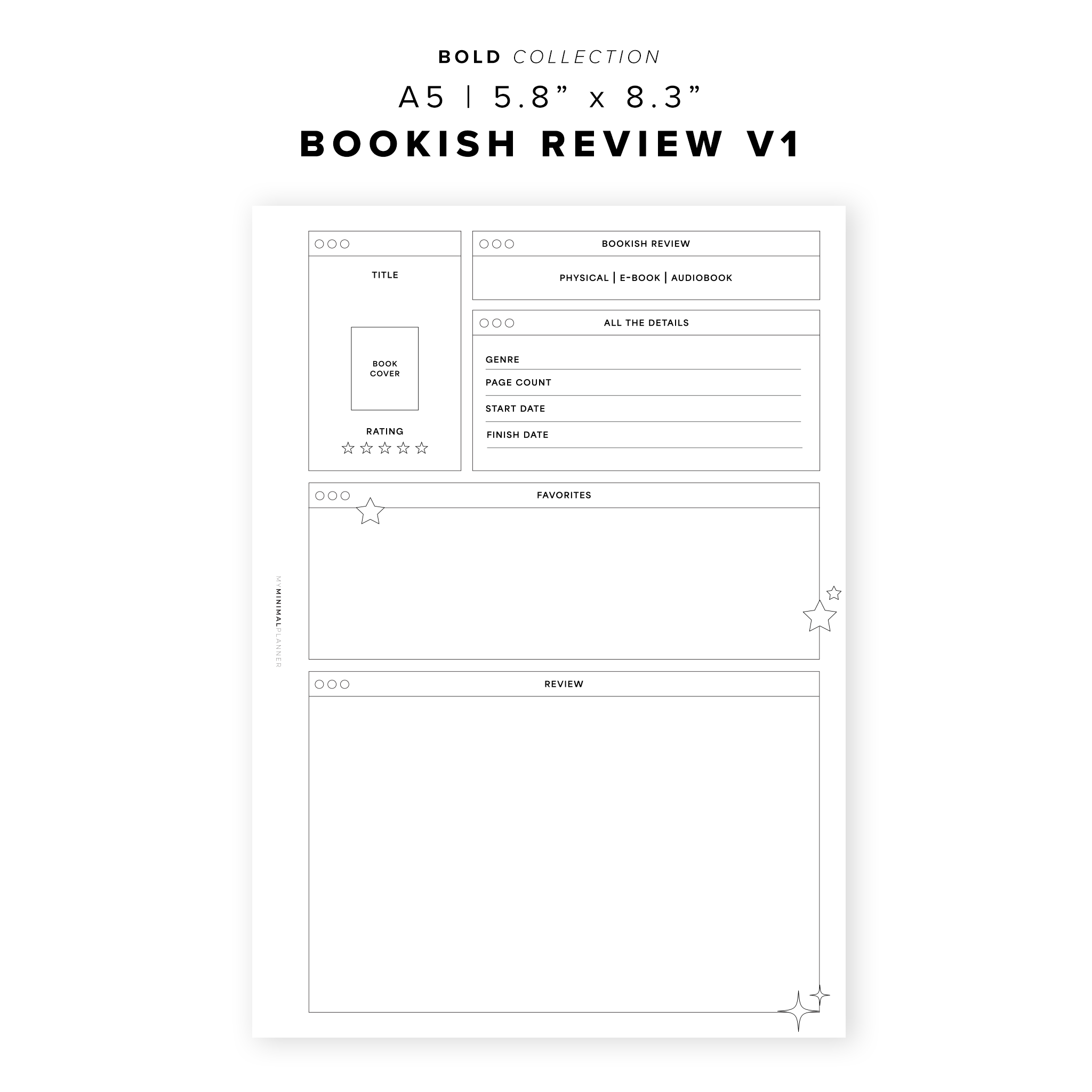 PR303 - Bookish Review V1 - Printable Insert