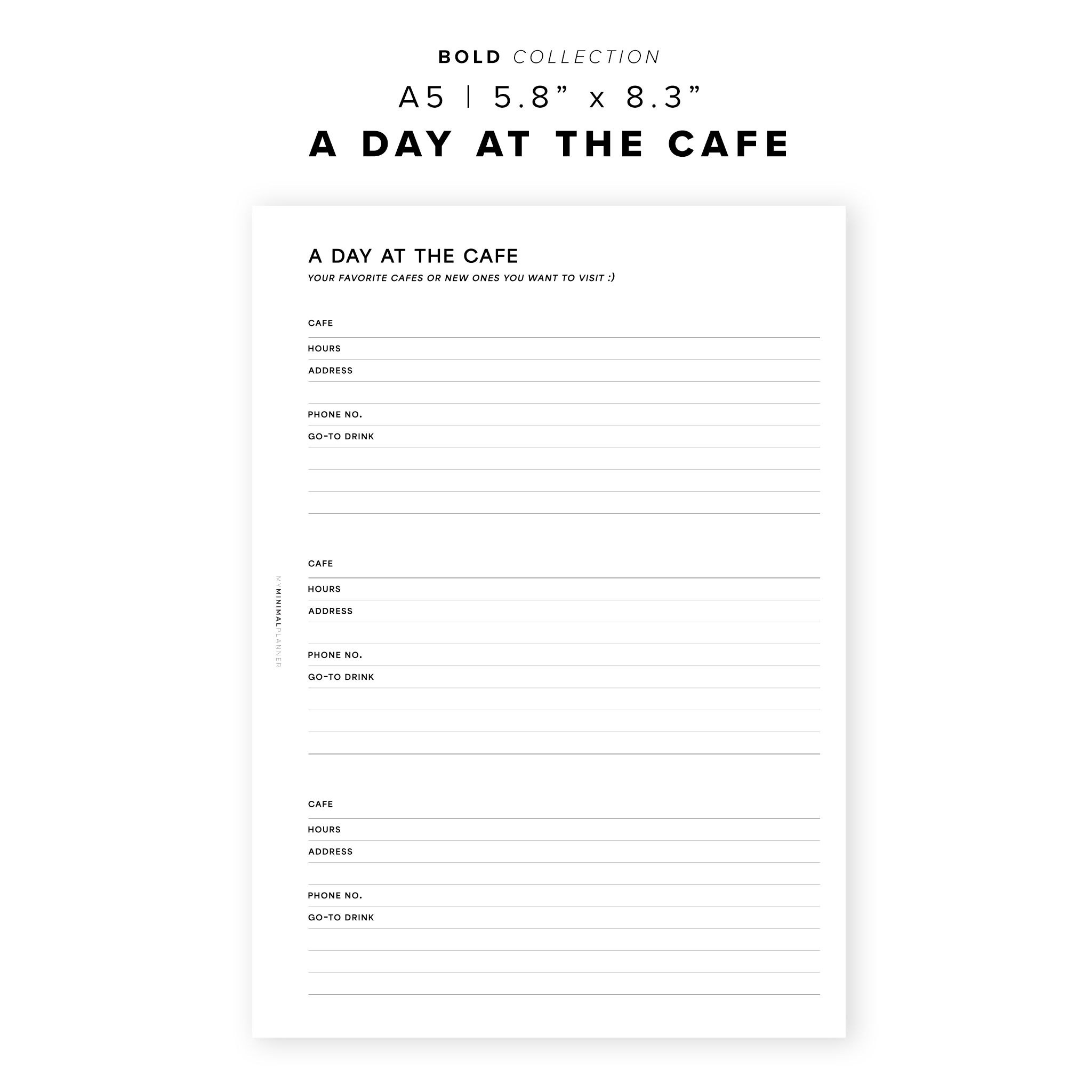 PR289 - Day at the Cafe - Printable Insert