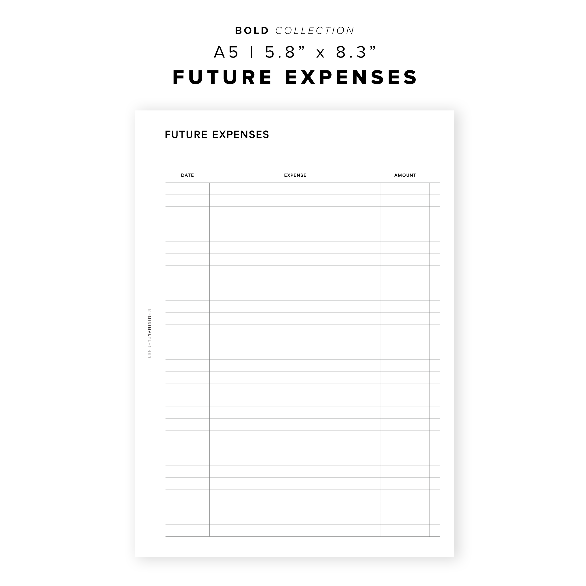 PR292 - Future Expenses - Printable Insert