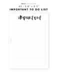 PR353 - Important To Do - Printable Insert