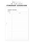 PR256 - Itinerary Overview - Printable Insert