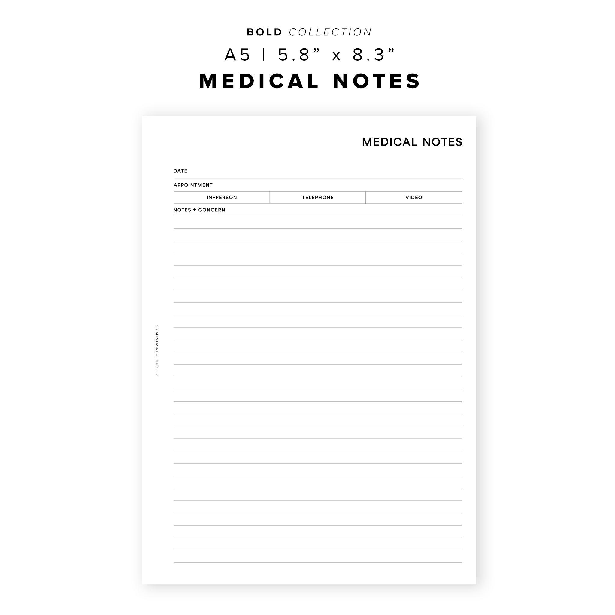 Medical Assistant Notes.pdf PR338 - Medical Notes - Printable Insert – My Minimal Planner