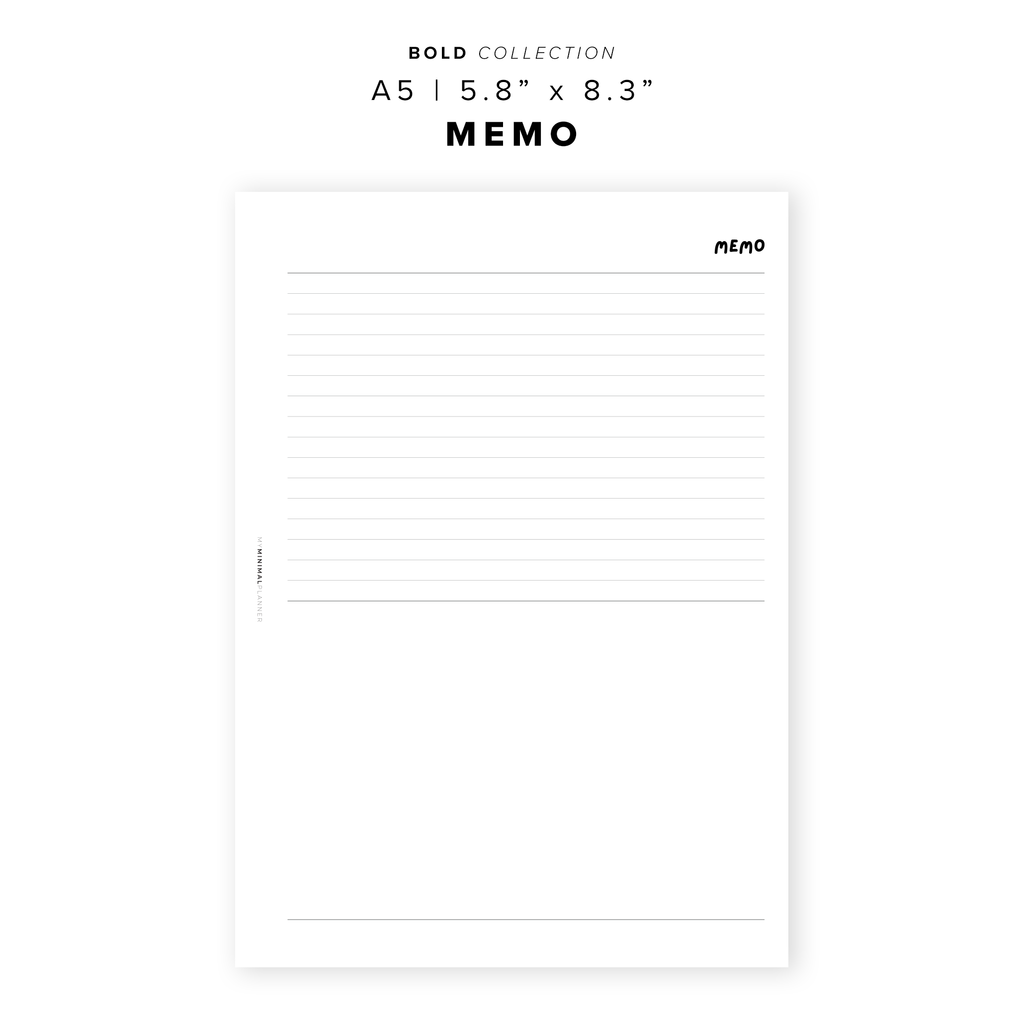 PR311 - Memo - Printable Insert – My Minimal Planner