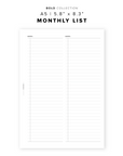 PR305 - Monthly List - Printable Insert