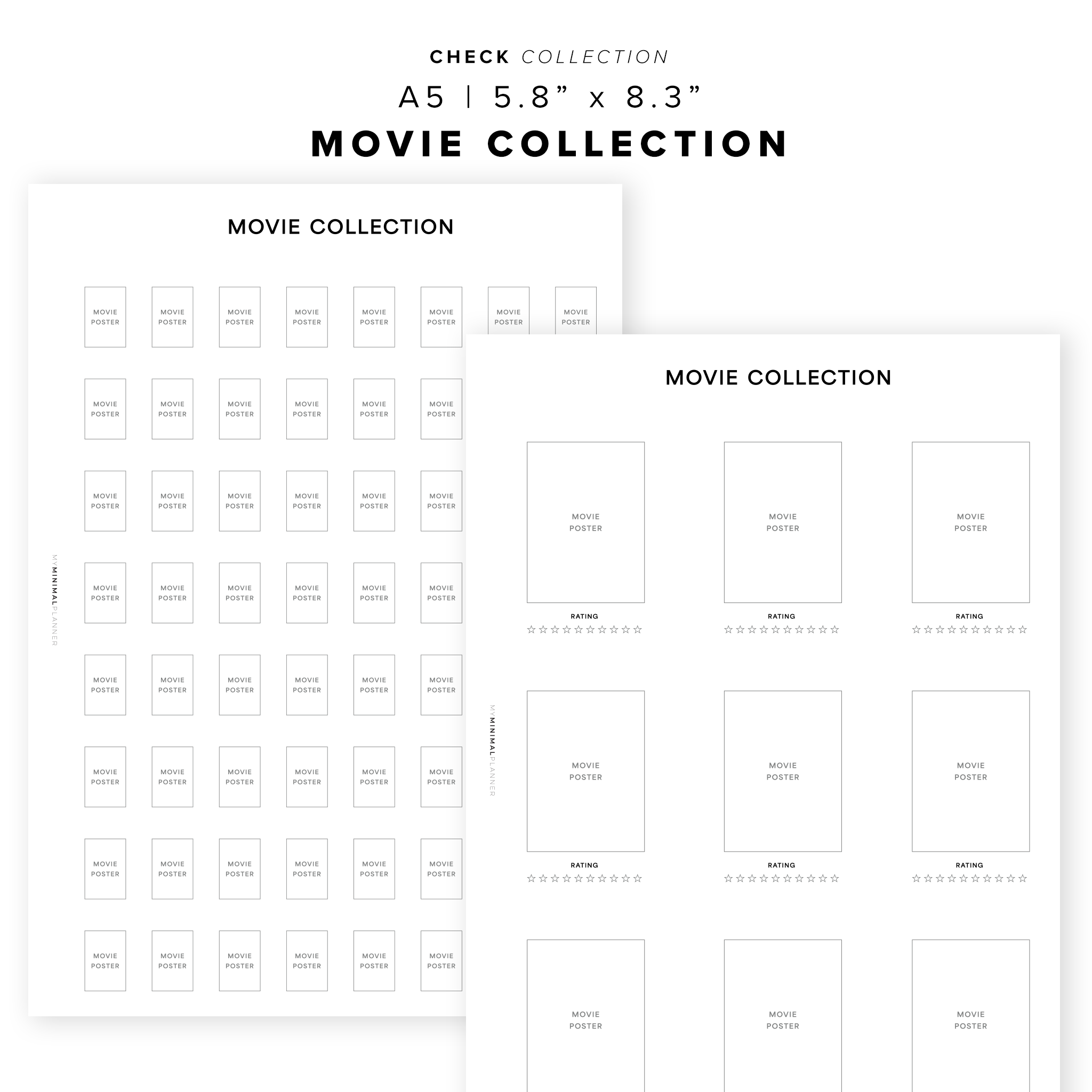 PR360 - Movie Collection - Printable Insert – My Minimal Planner