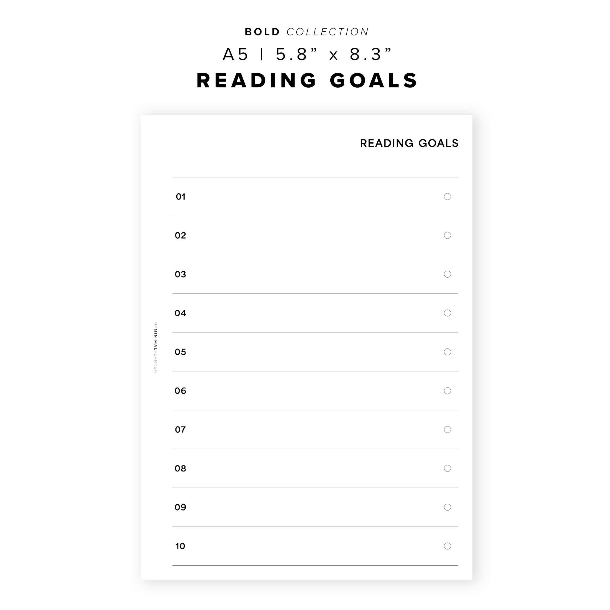 PR293 - Reading Goals - Printable Insert