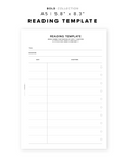 PR238 - Reading Template - Printable Insert