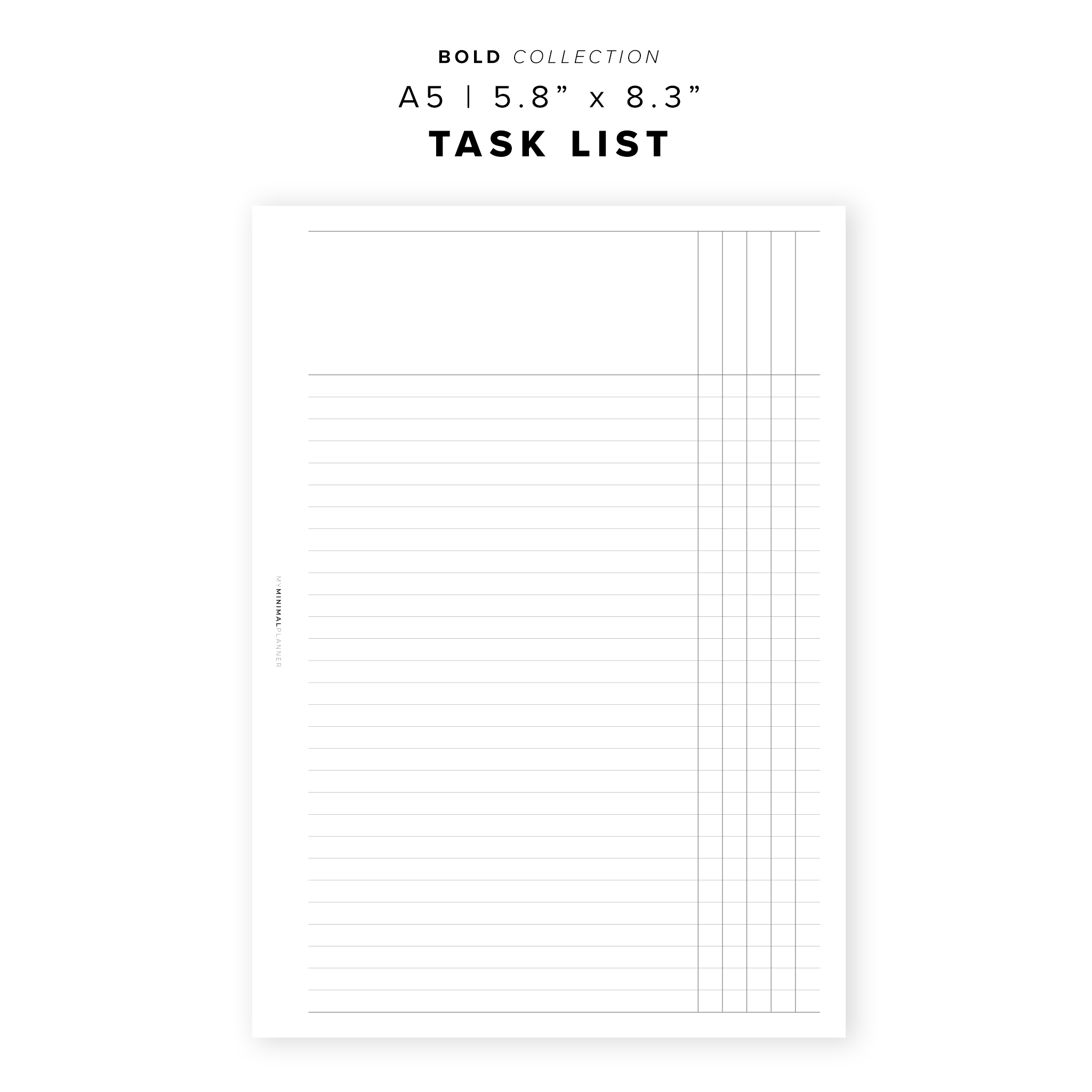 PR332 - Task List - Printable Insert – My Minimal Planner