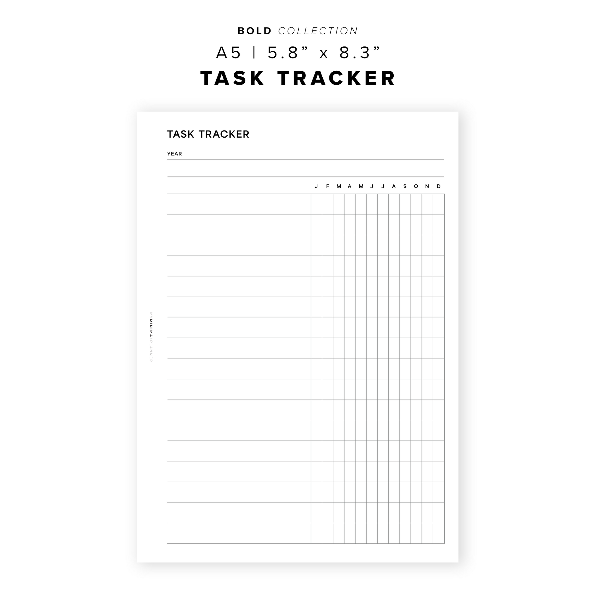 PR287 - Task Tracker - Printable Insert