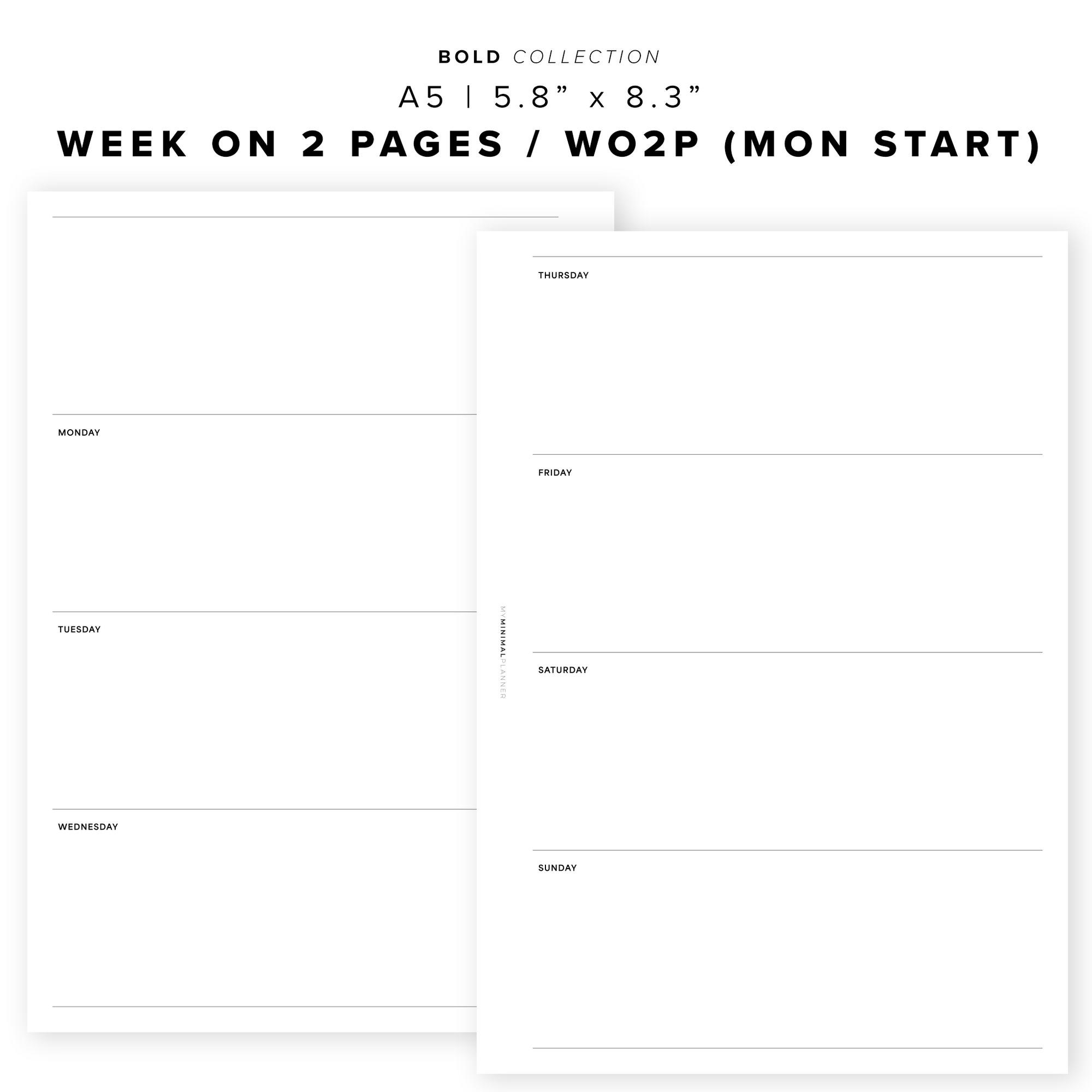 PR322 - Week on 2 Pages V3 (WO2P) - Printable Insert