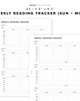 PR313 - Weekly Reading Tracker - Printable Insert