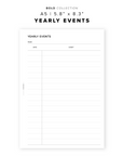 PR286 - Yearly Events - Printable Insert