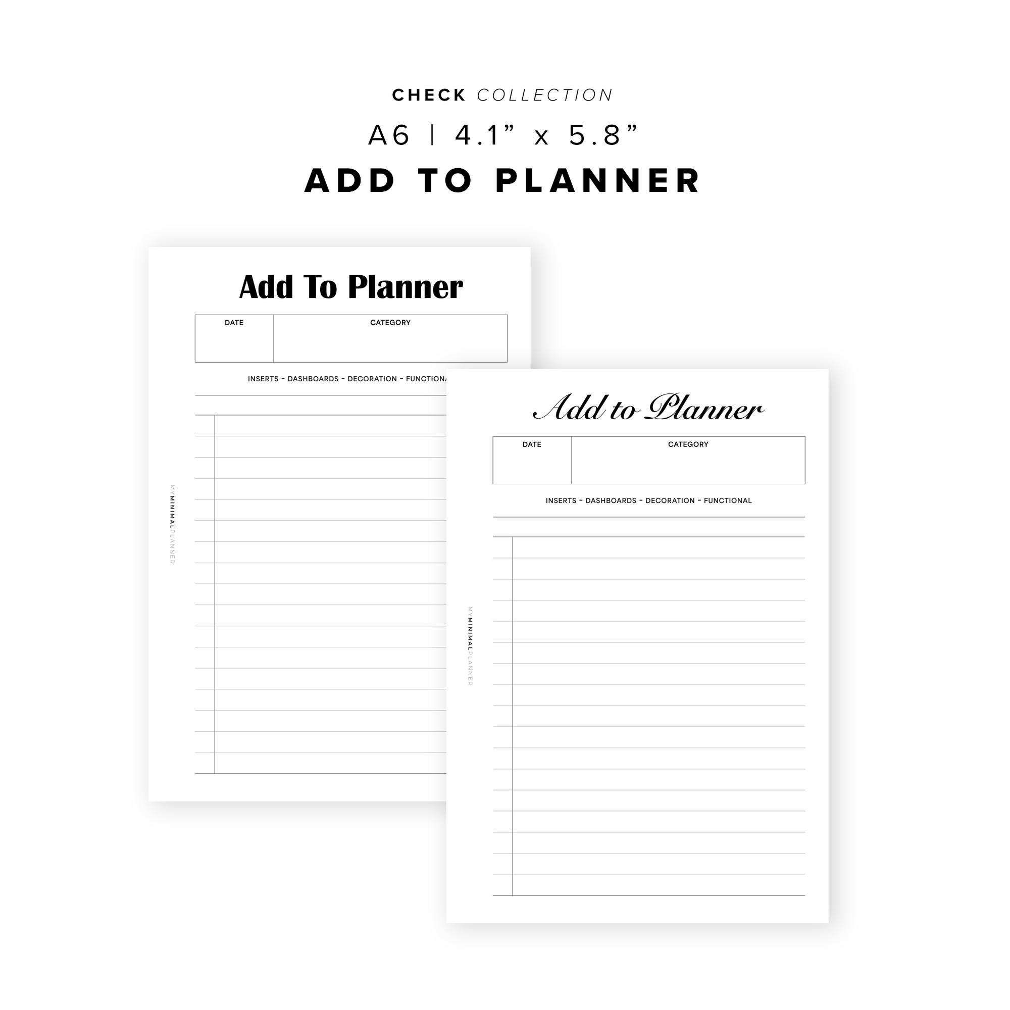 PR356 - Add to Planner Check - Printable Insert