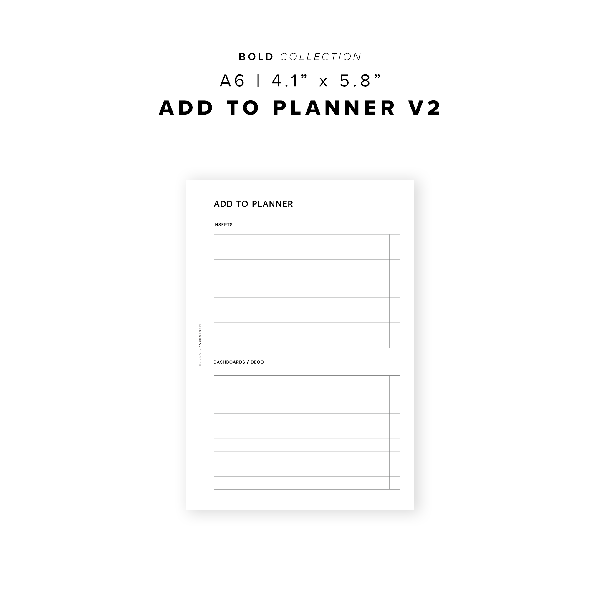 PR285 - Add to Planner V2 - Printable Insert