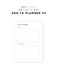 PR285 - Add to Planner V2 - Printable Insert