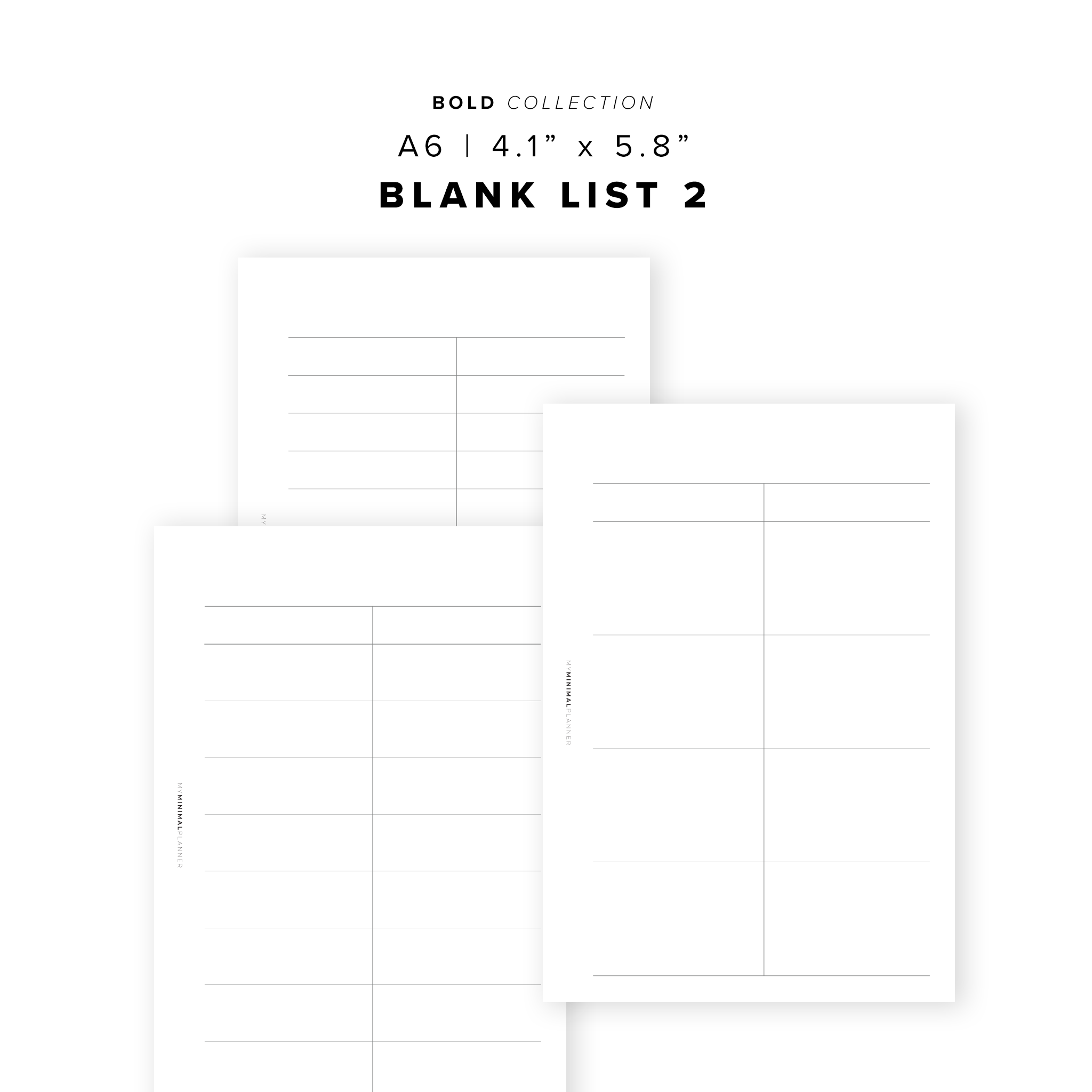 PR315 - Blank List 2 - Printable Insert