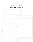 PR315 - Blank List 2 - Printable Insert