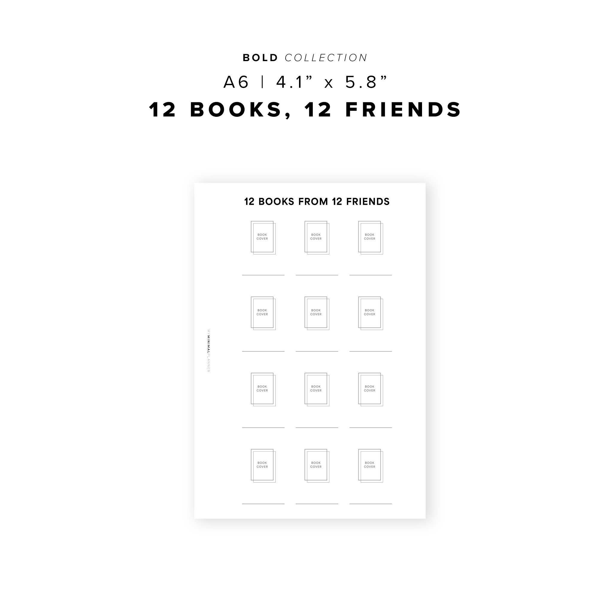 PR245 - 12 Books, 12 Friends - Printable Insert