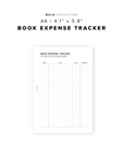 PR278 - Book Expense Tracker - Printable Insert