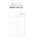 PR294 - Book Log V2 - Printable Insert