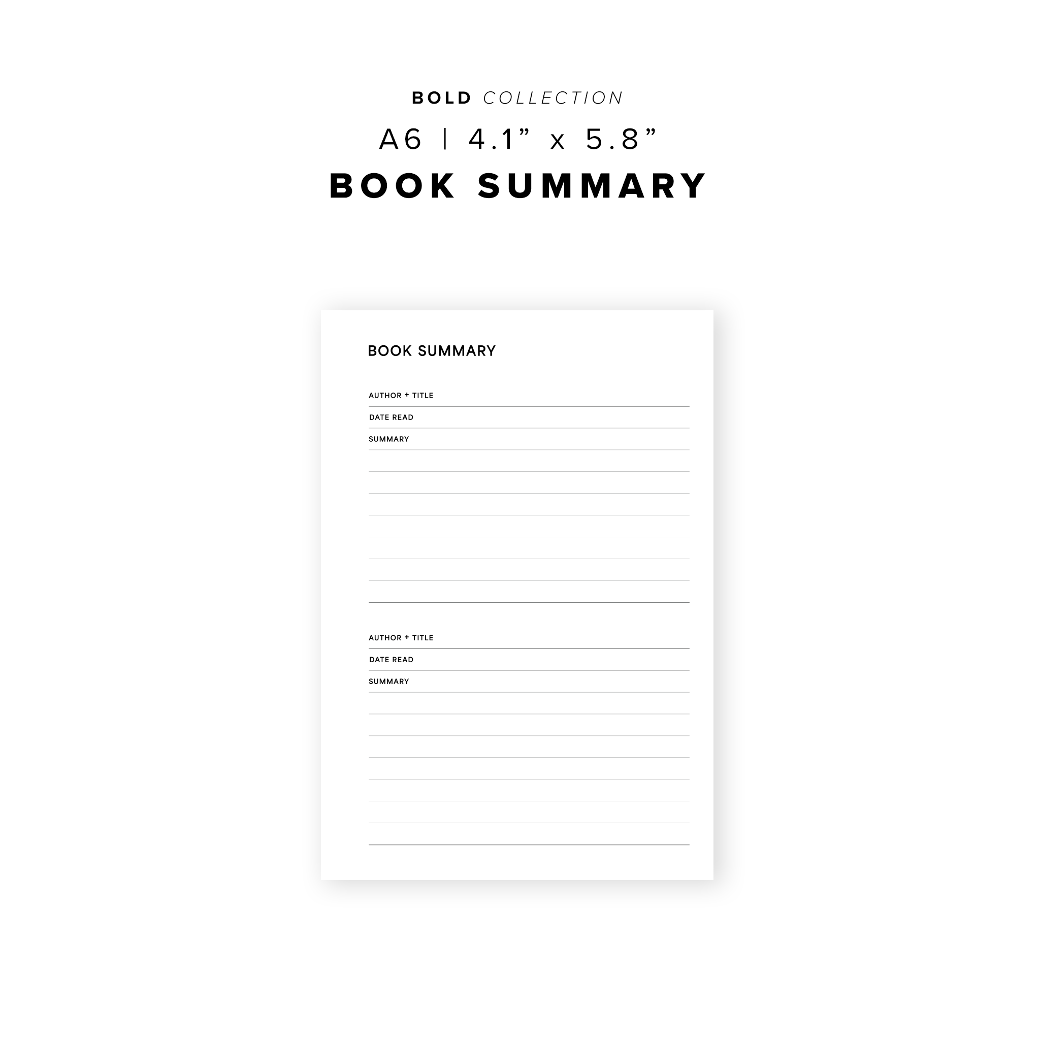 PR302 - Book Summary - Printable Insert