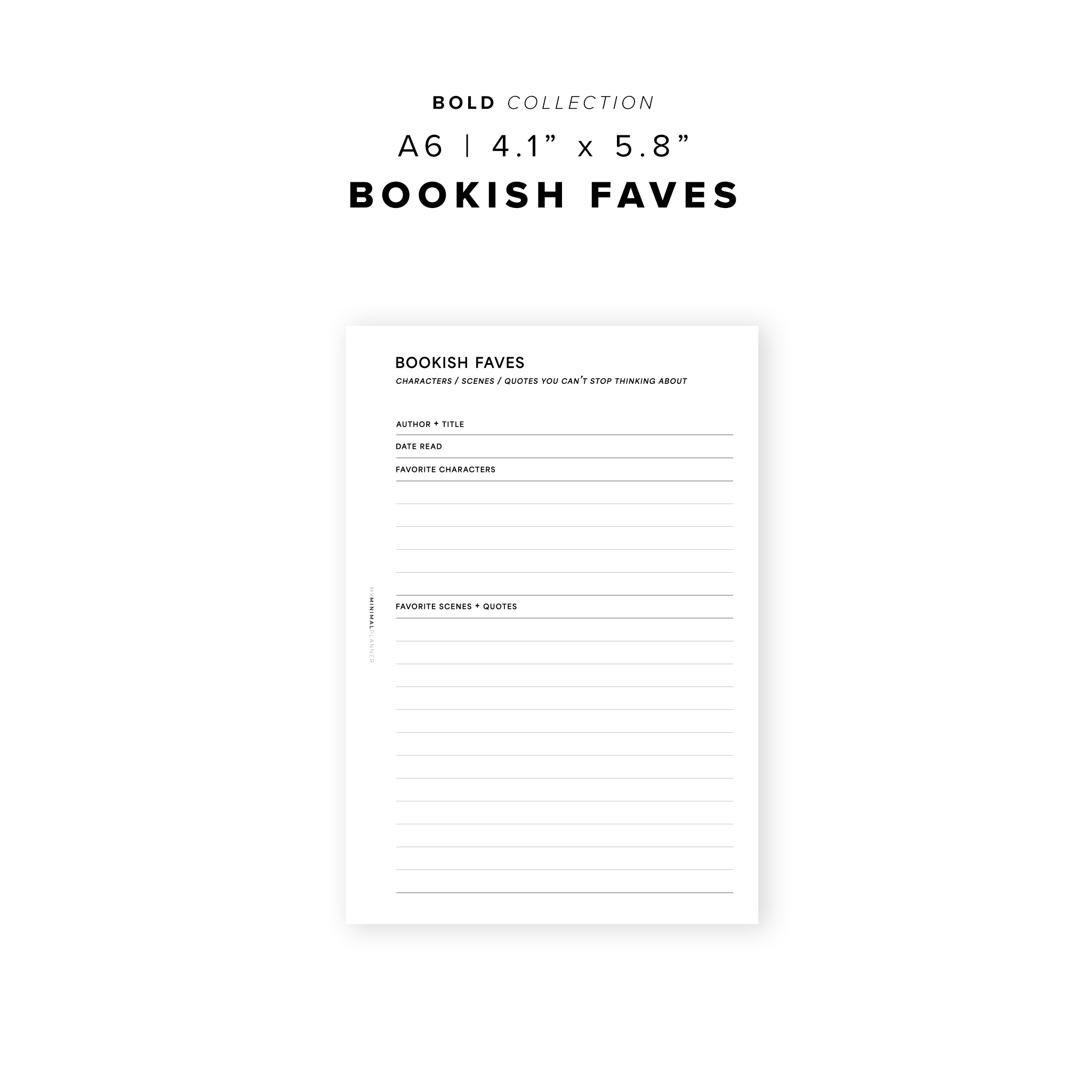 PR279 - Bookish Faves - Printable Insert