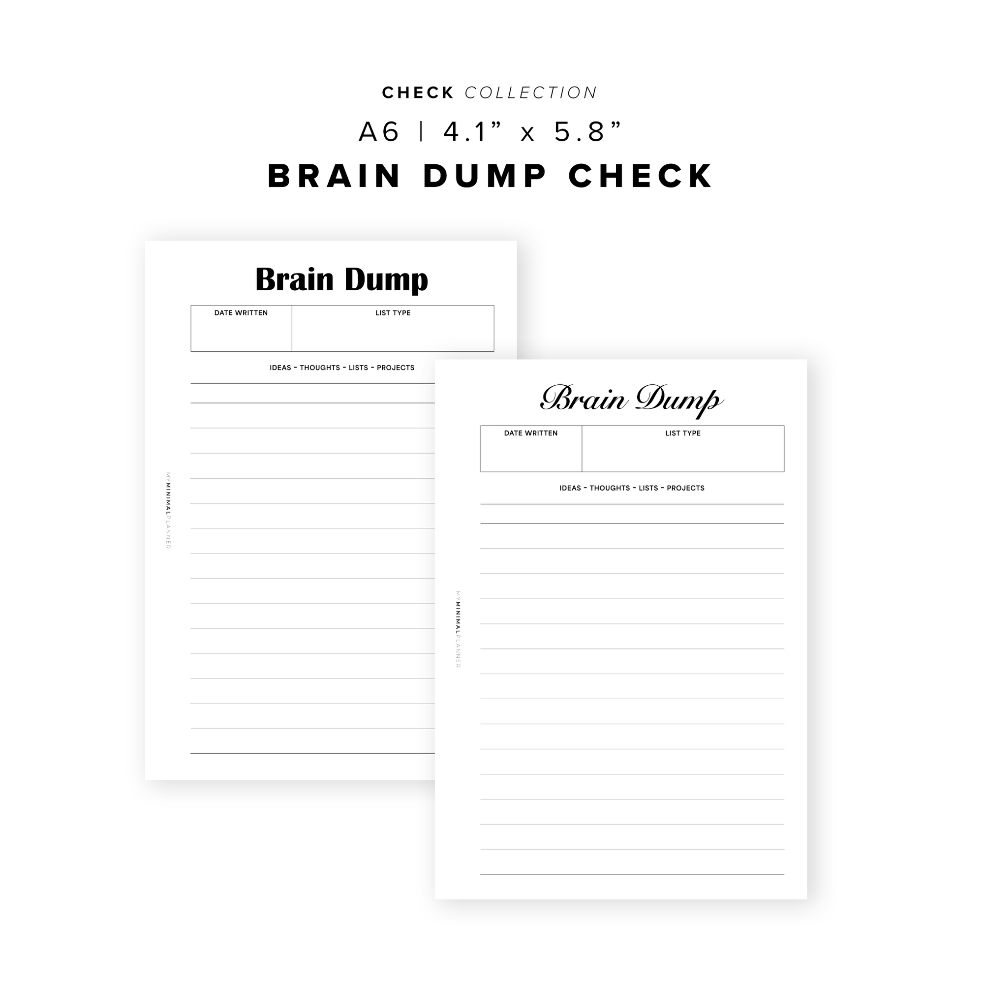 PR359 - Brain Dump Check - Printable Insert