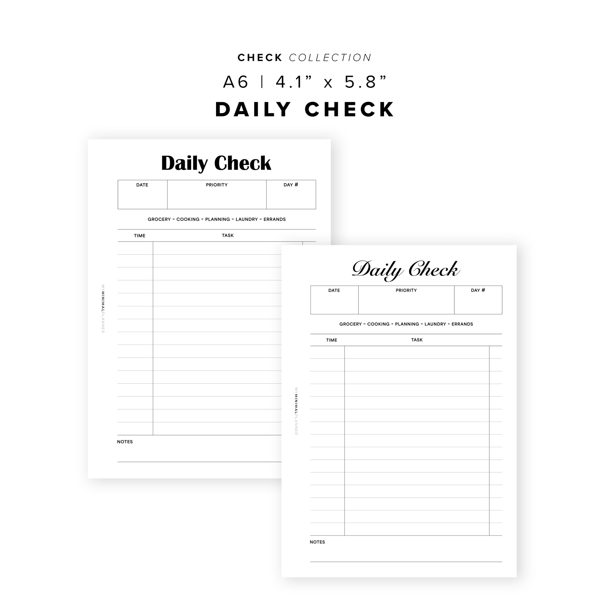 PR348 - Daily Check - Printable Insert