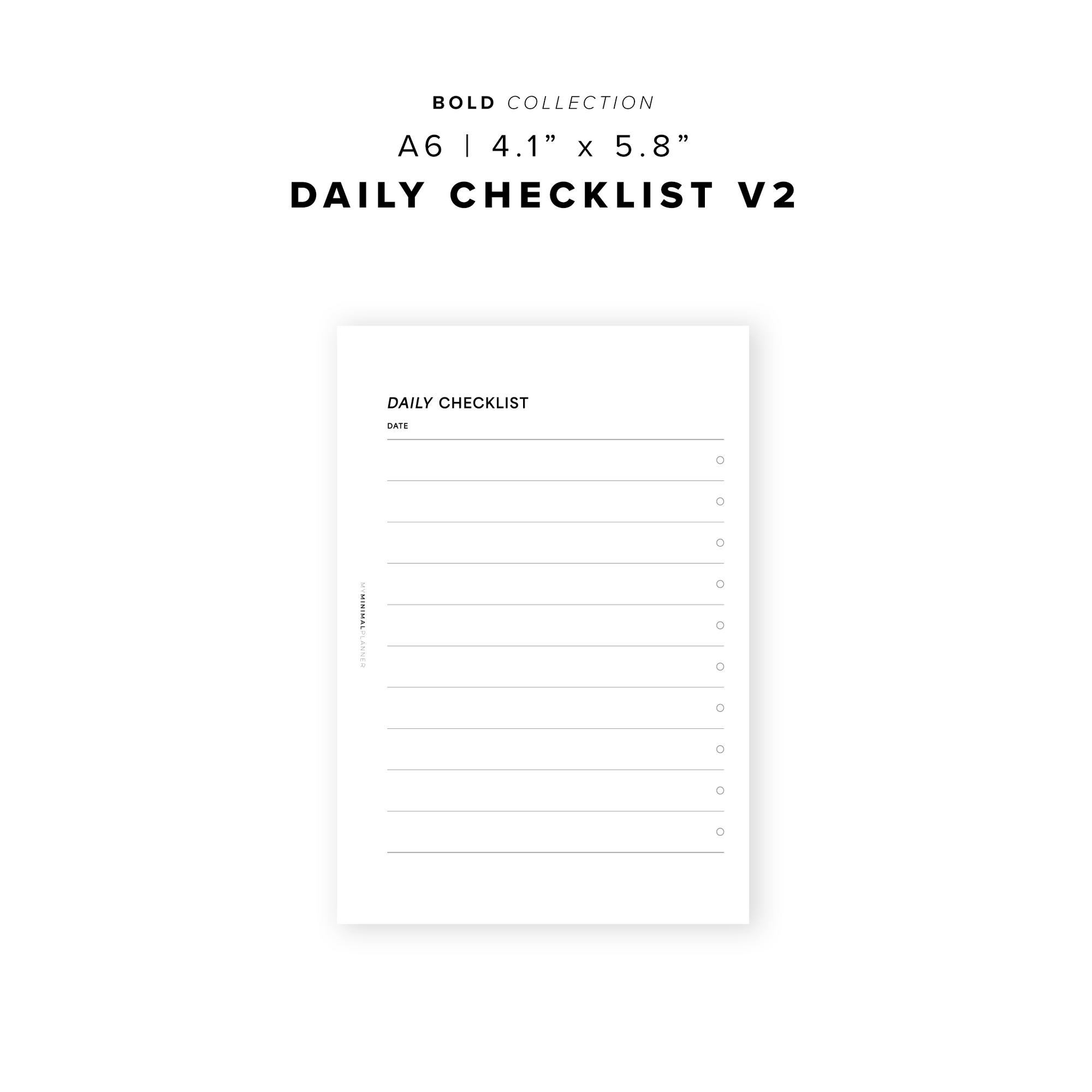 PR326 - Daily Checklist V2 - Printable Insert