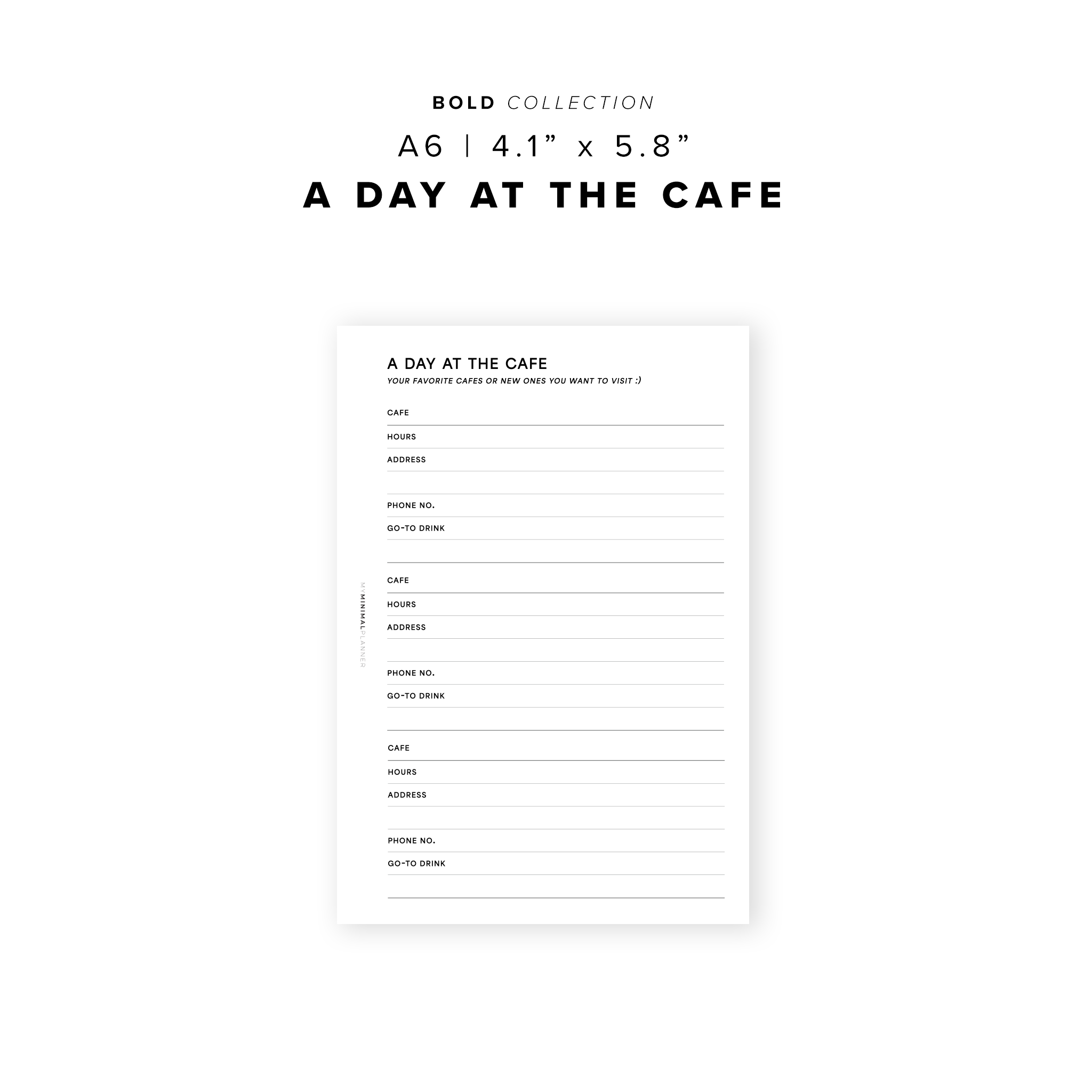 PR289 - Day at the Cafe - Printable Insert