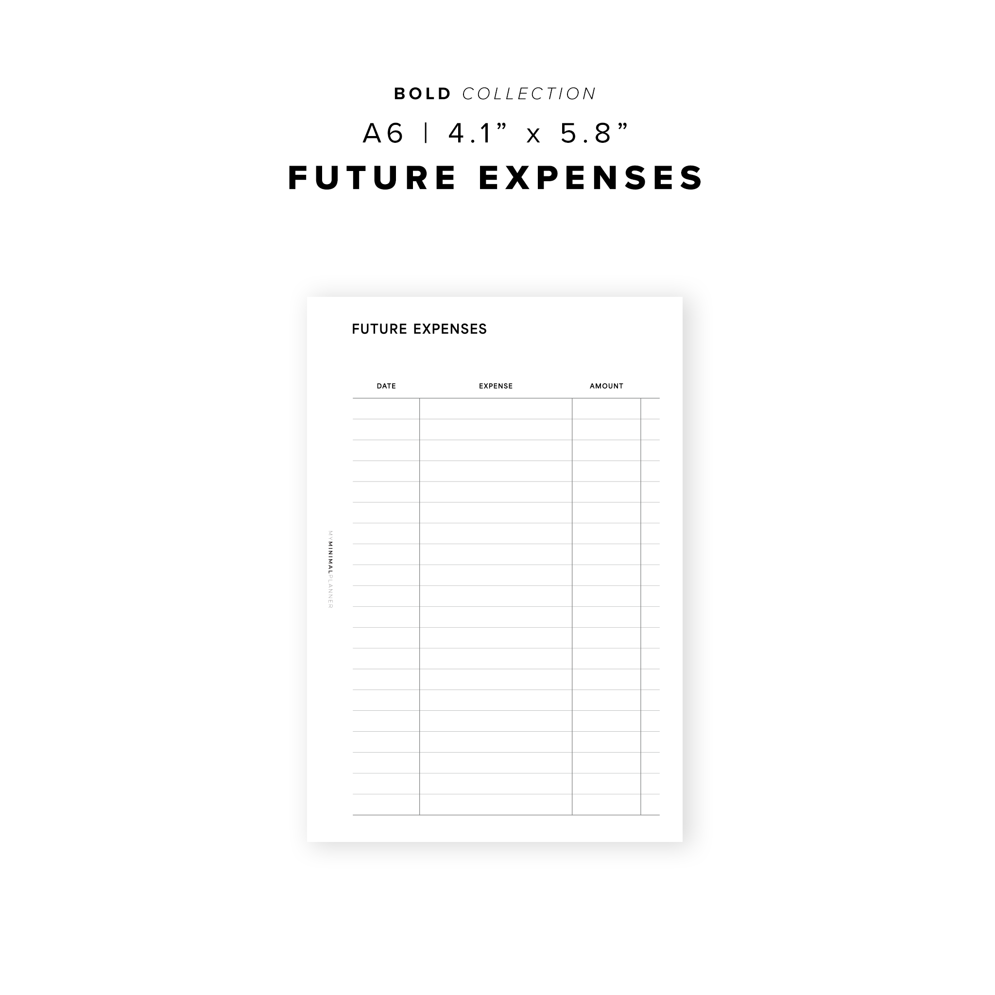 PR292 - Future Expenses - Printable Insert