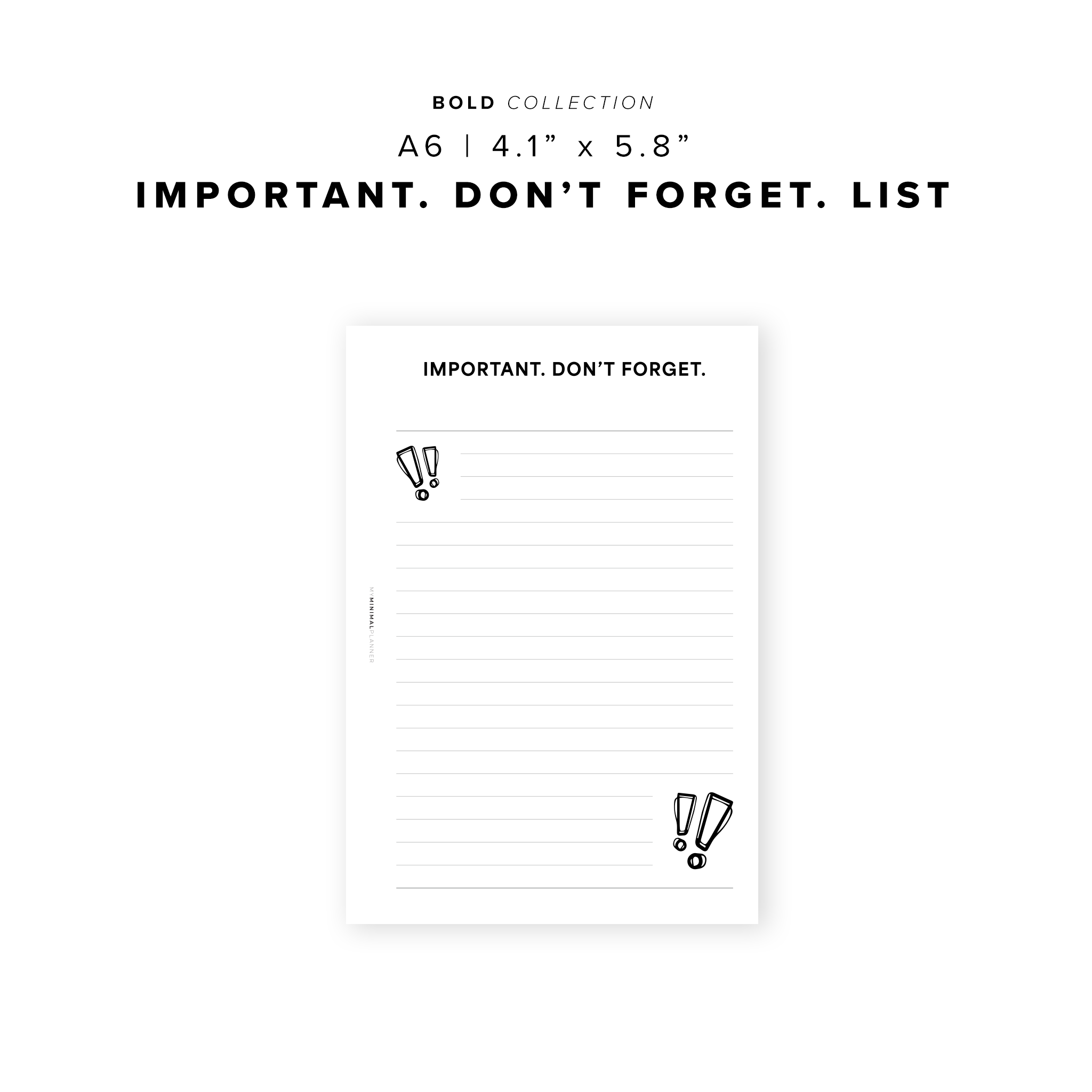 PR231 Important Don T Forget List Printable Insert My Minimal