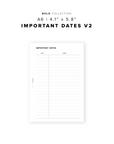 PR323 - Important Dates V2 - Printable Insert