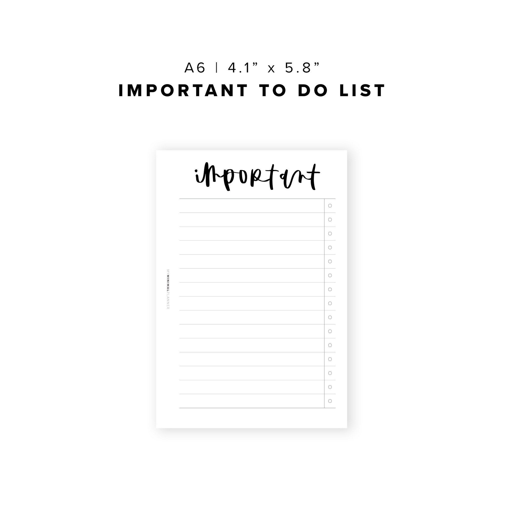 PR353 - Important To Do - Printable Insert