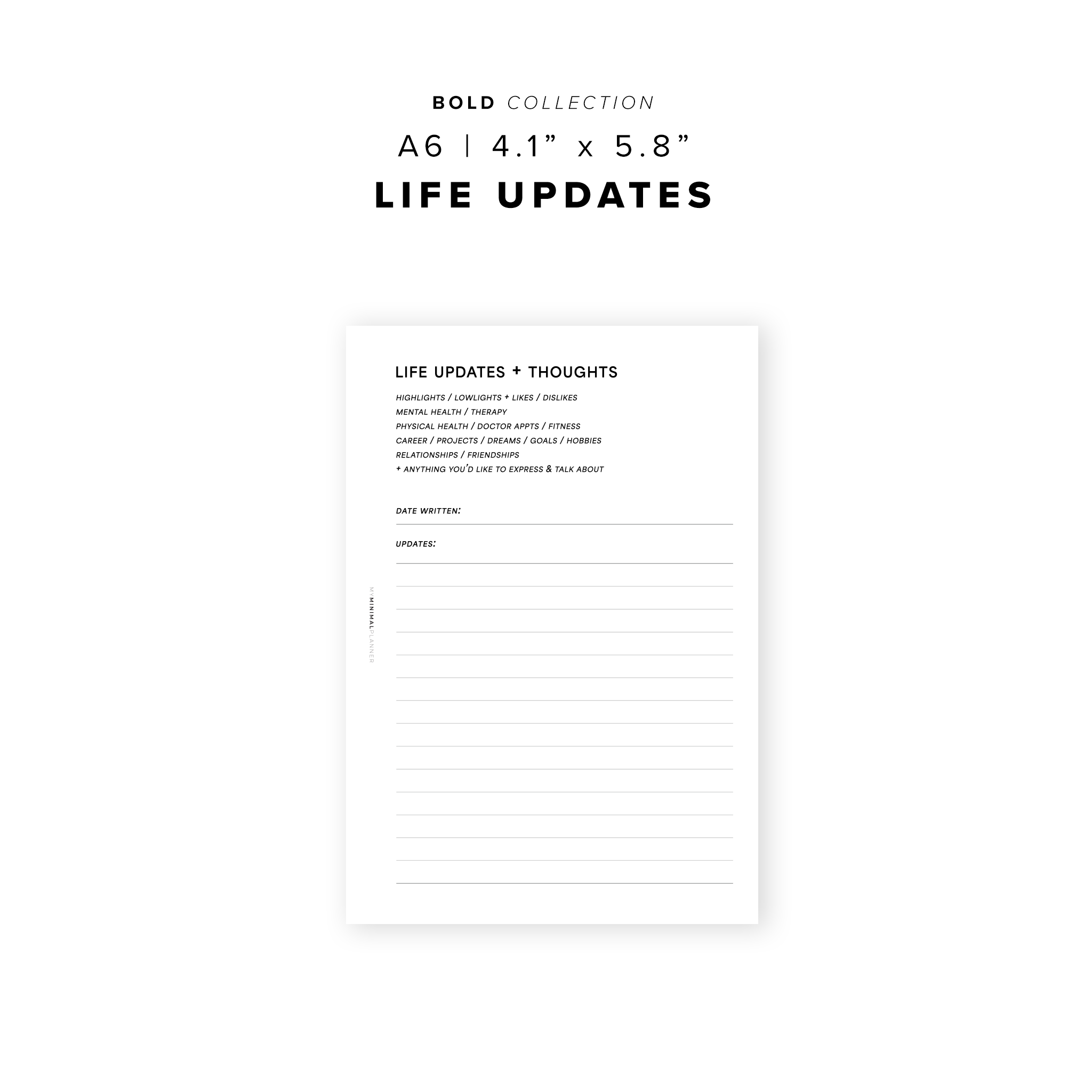Life Update Sticker PR220 - Life Updates - Printable Insert – My Minimal Planner
