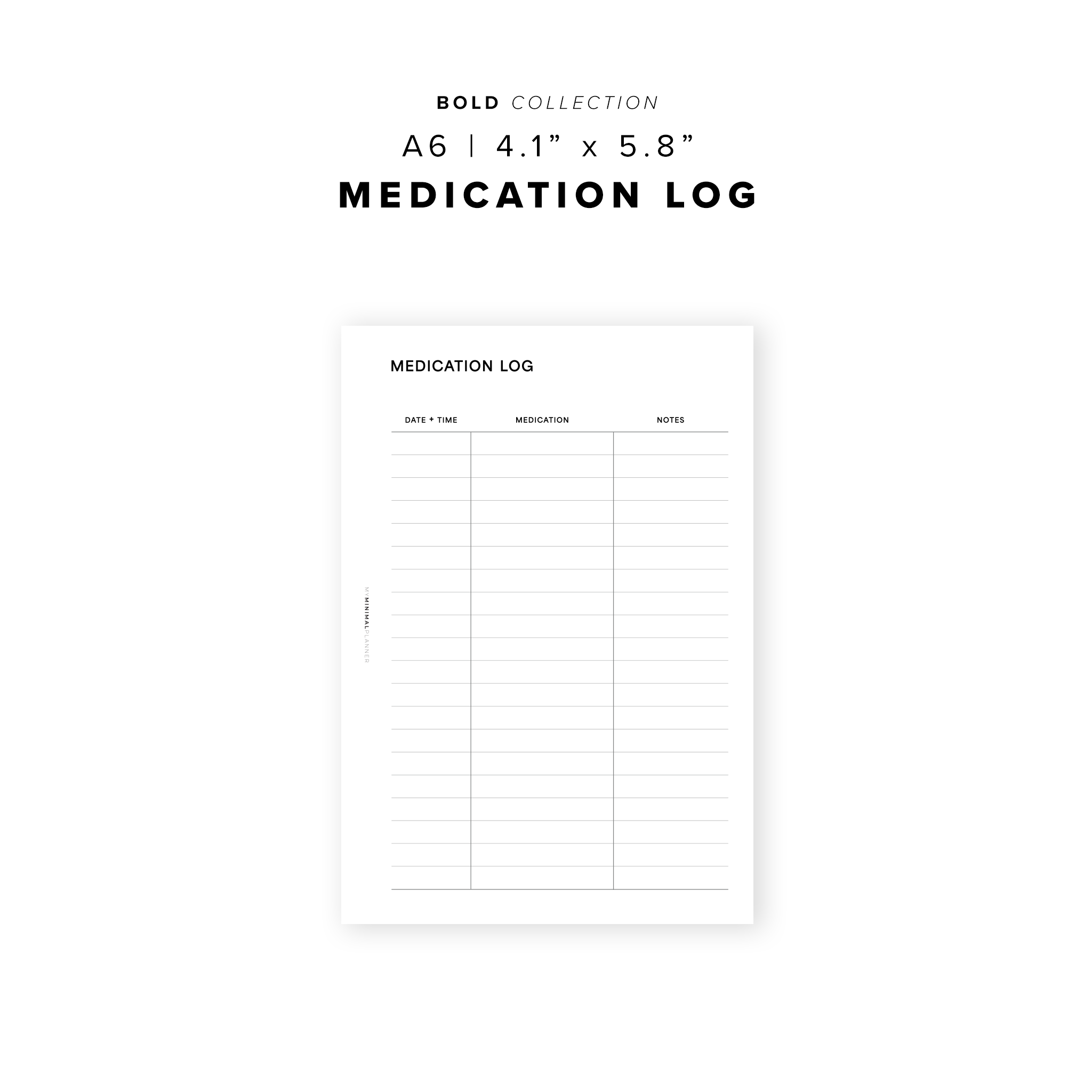 PR284 - Medication Log V2 - Printable Insert