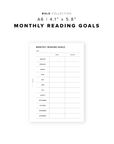 PR314 - Monthly Reading Goals V2 - Printable Insert