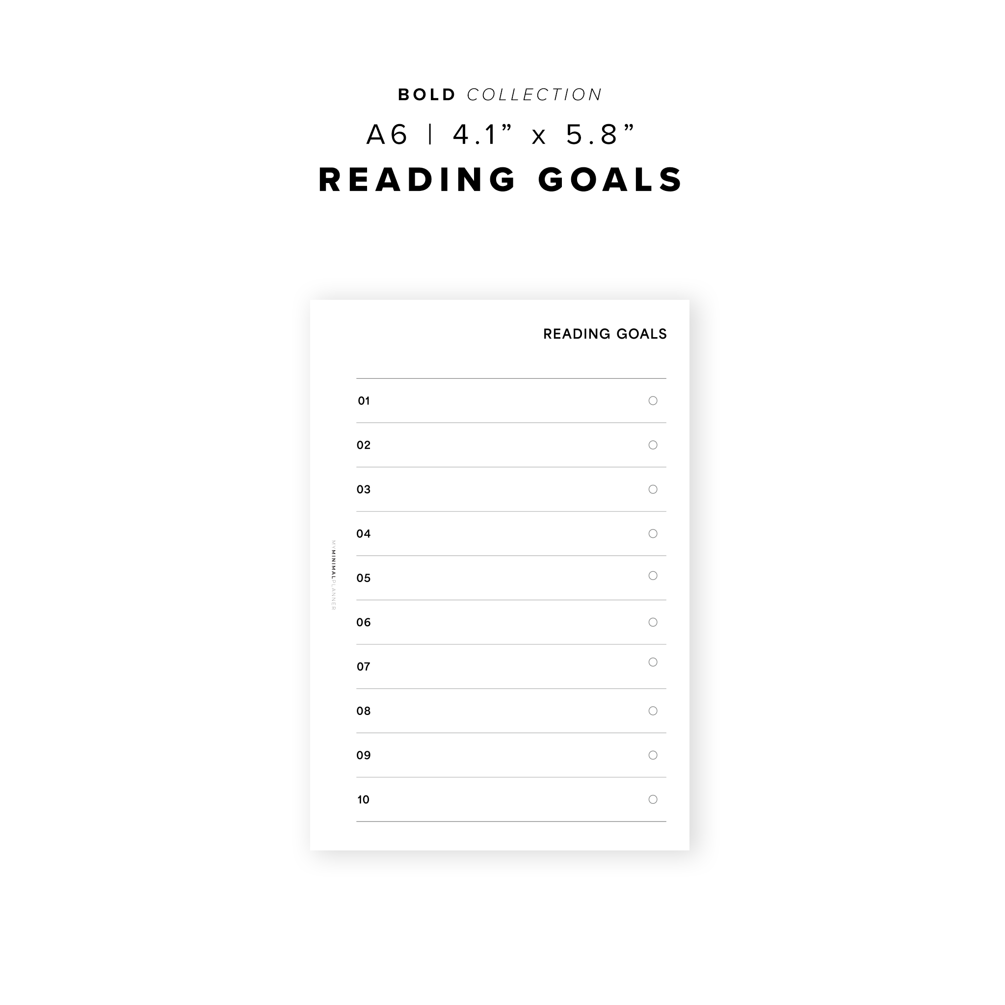 PR293 - Reading Goals - Printable Insert