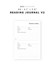 PR297 - Reading Journal V2 - Printable Insert