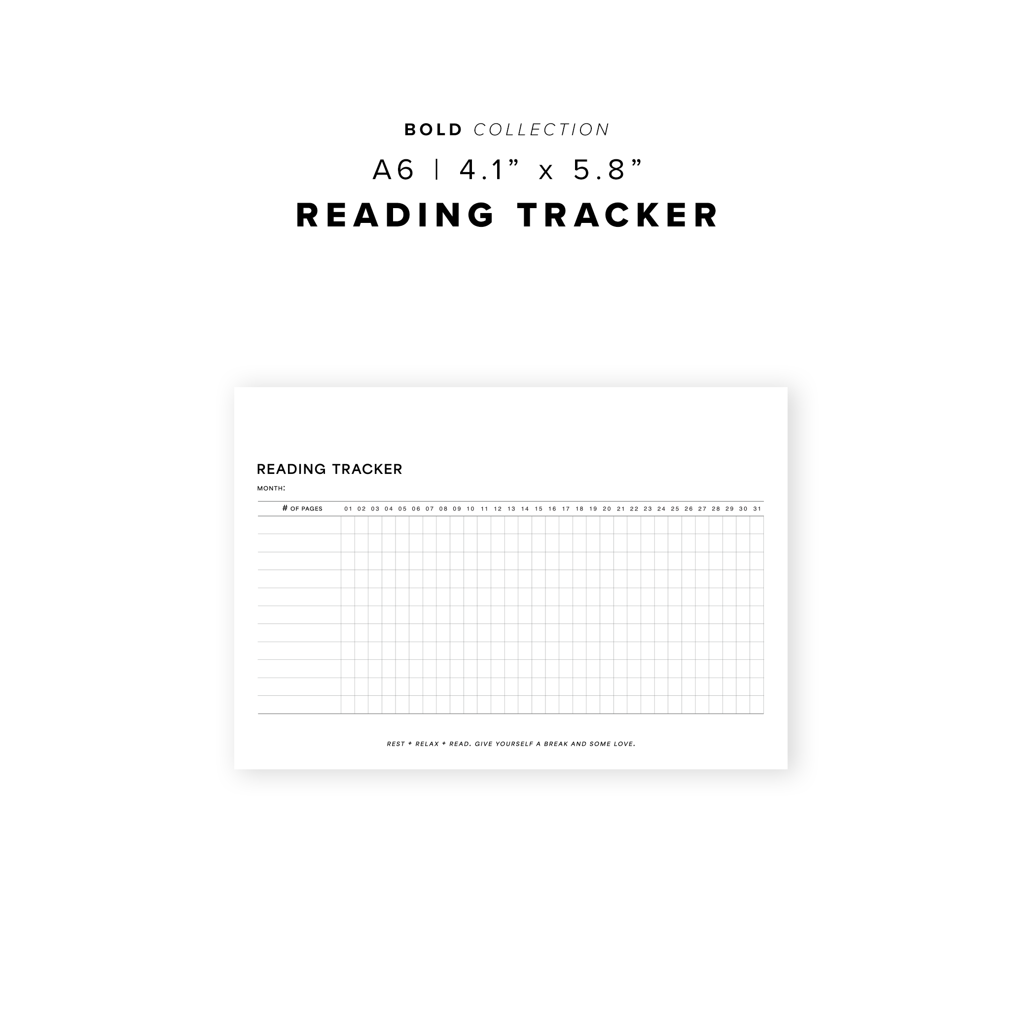 PR215 - Reading Tracker - Printable Insert