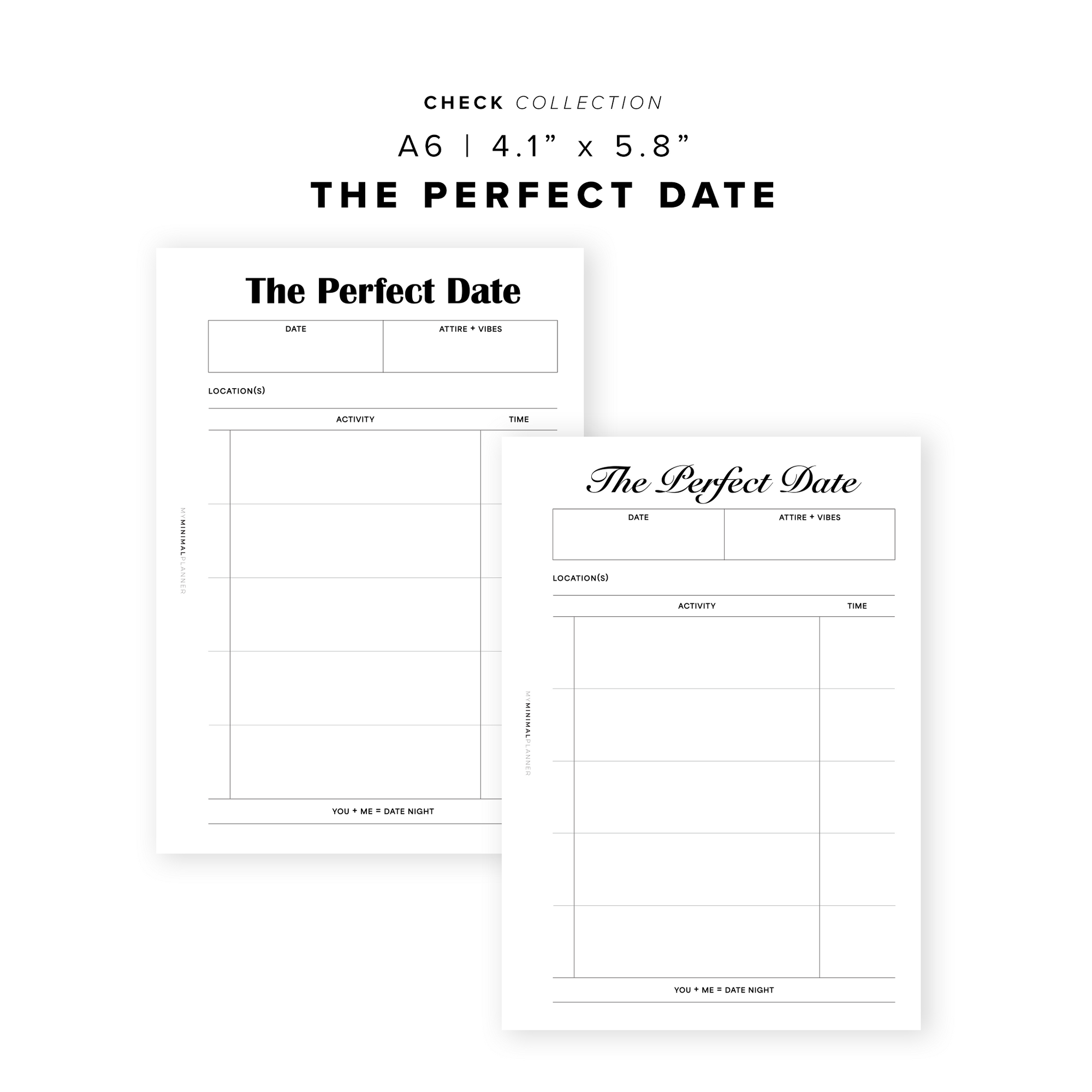 PR347 - The Perfect Date - Printable Insert