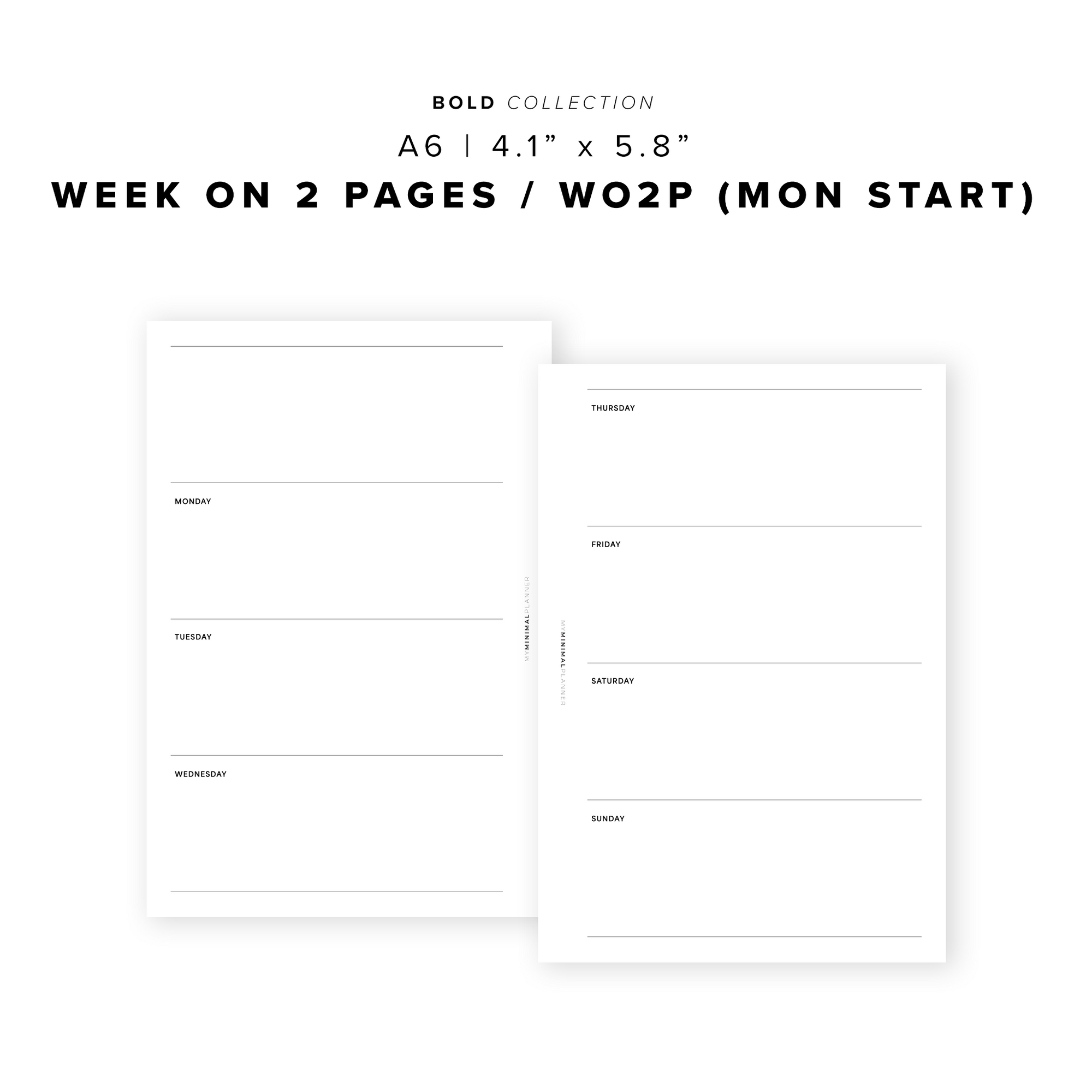 PR322 - Week on 2 Pages V3 (WO2P) - Printable Insert