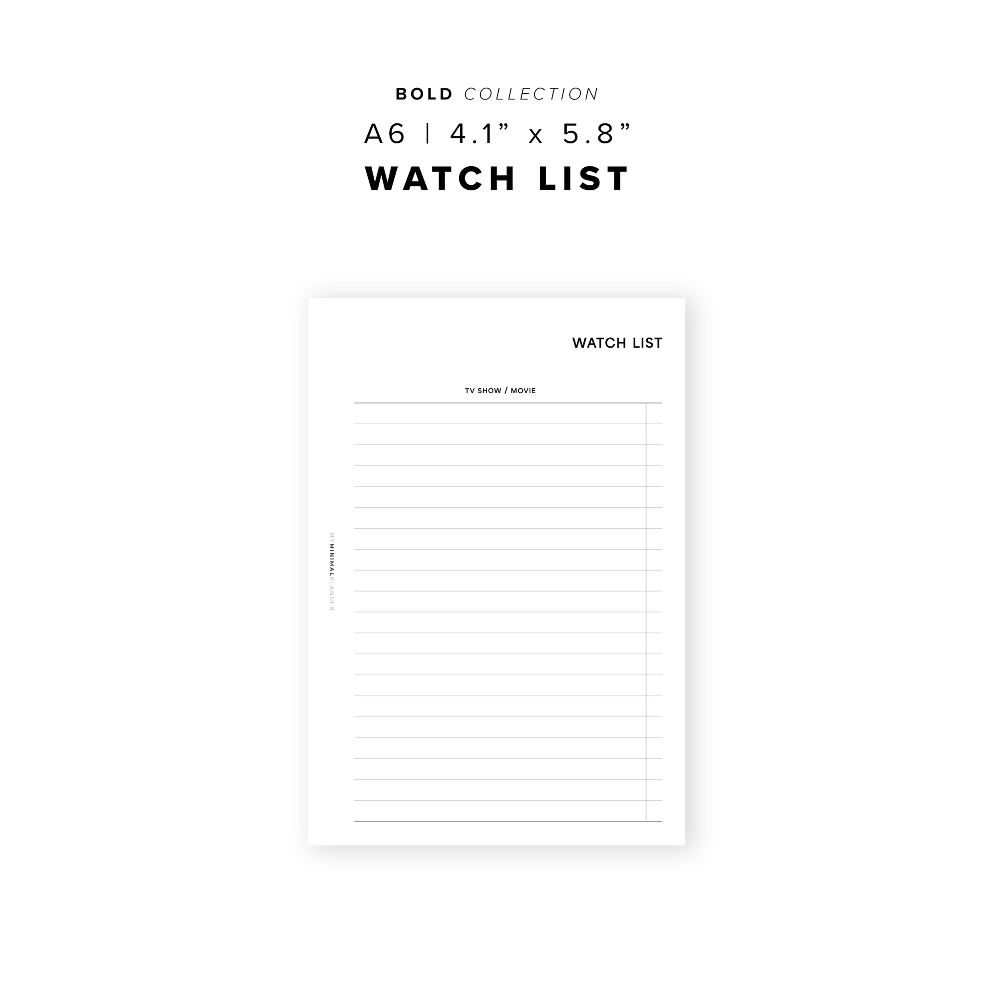 PR334 - Watchlist - Printable Insert
